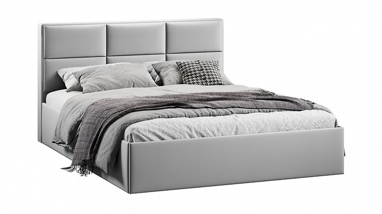 Кровать 140х200 c подъемным механизмом Стелла велюр Confetti Silver Трия