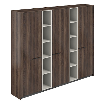 Шкаф высокий Norden Риф узкий для одежды (3 шт) 2440х410х1994 RF.511.DA.DA.PG Дуб Адриа/Жемчужно-серый