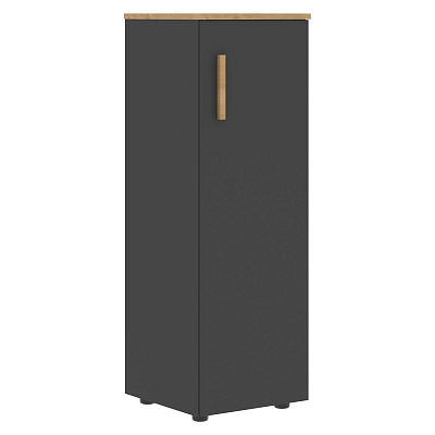 Шкаф-колонка с глухой средней дверью Skyland ФОРТА (Forta) FMC 40.1(R) Черный Графит / Дуб Гамильтон