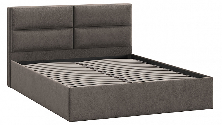 Кровать без подъемного механизма Глосс Трия Тип 1 Микровелюр Wellmart Latte 1400x2000