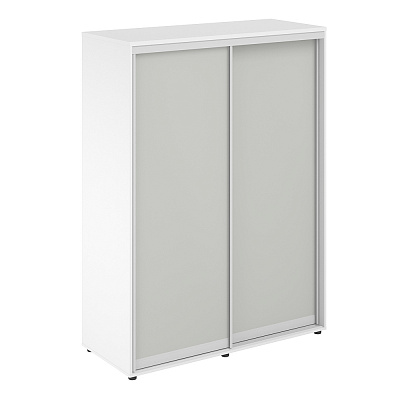 Шкаф купе Norden Сигма 1438х600х1953 высокий, з.ст. ХДФ, полки/штанга SG.720.WH.SH Белый Снег/Серый Бархат