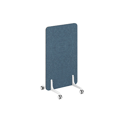 Перегородка NORDEN Мэджик на металлических опорах, на роликах 600x26x1125 BAGAMA DENIM / Белый MP.600.1125.DN.WH
