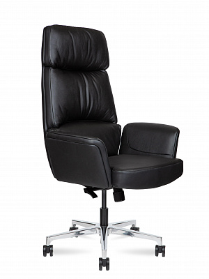 Кресло руководителя NORDEN Бонно / Bonno натуральная кожа черный HD-2204-1 H black