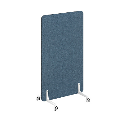 Перегородка NORDEN Мэджик на металлических опорах, на роликах 800x26x1470 BAGAMA DENIM / Белый MP.800.1470.DN.WH