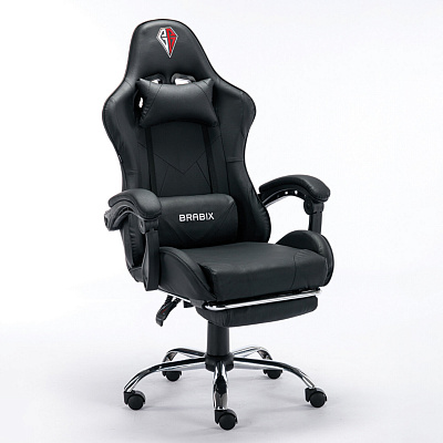 Кресло компьютерное BRABIX Dexter GM-135 с подножкой экокожа черный 532800
