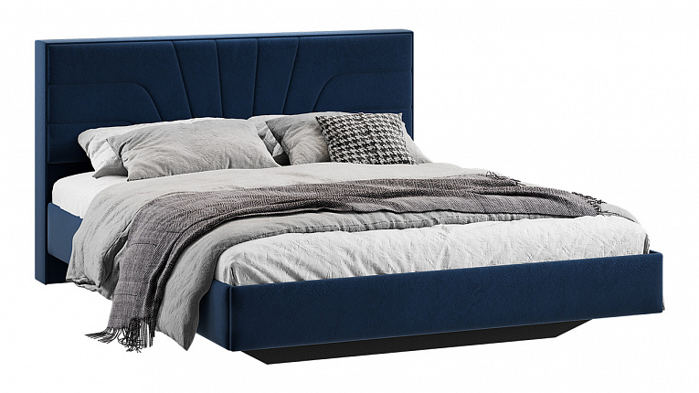 Кровать без подъемного механизма Пандора Трия Тип 1 Микровелюр Wellmart Blue 1600x2000