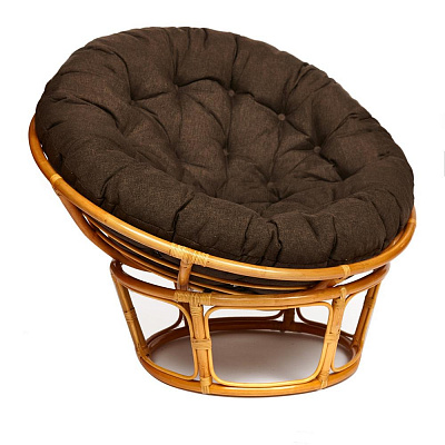 Кресло PAPASAN / ПАПАСАН 23/01 W с подушкой мед ткань коричневый