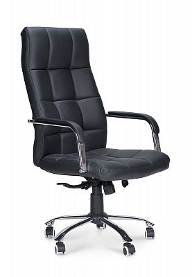 Кресло офисное NORDEN Римини хром черная экокожа H-1702-70